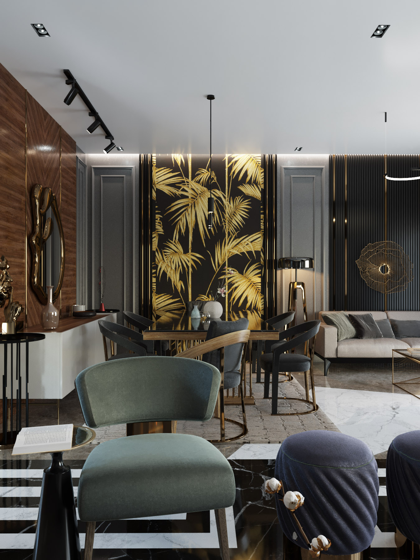 Modern Art Deco 接待处与入口休息室设计丨埃及开罗丨OInteriors Studio-11