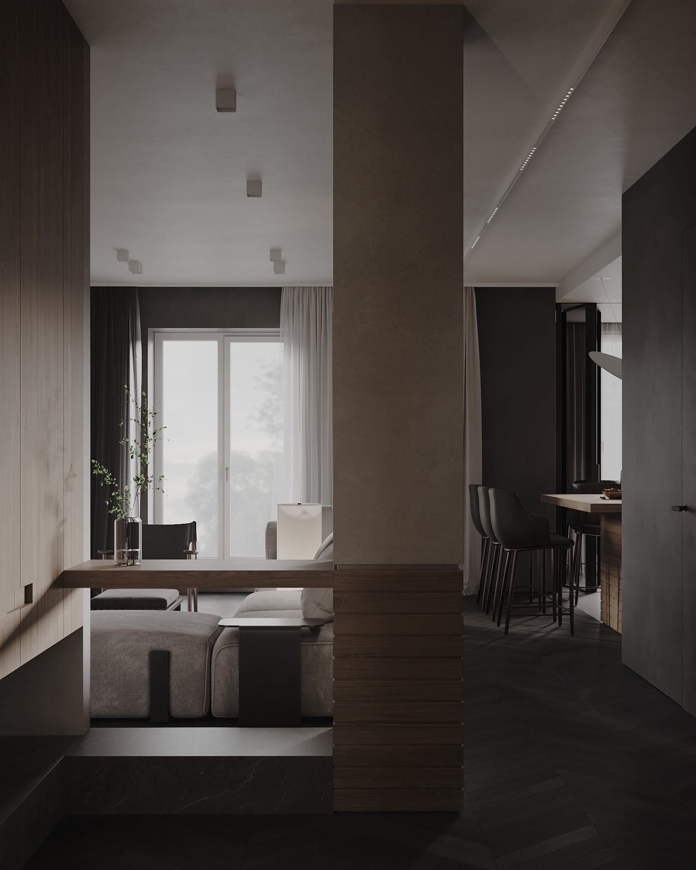 深色系小空间公寓设计-0