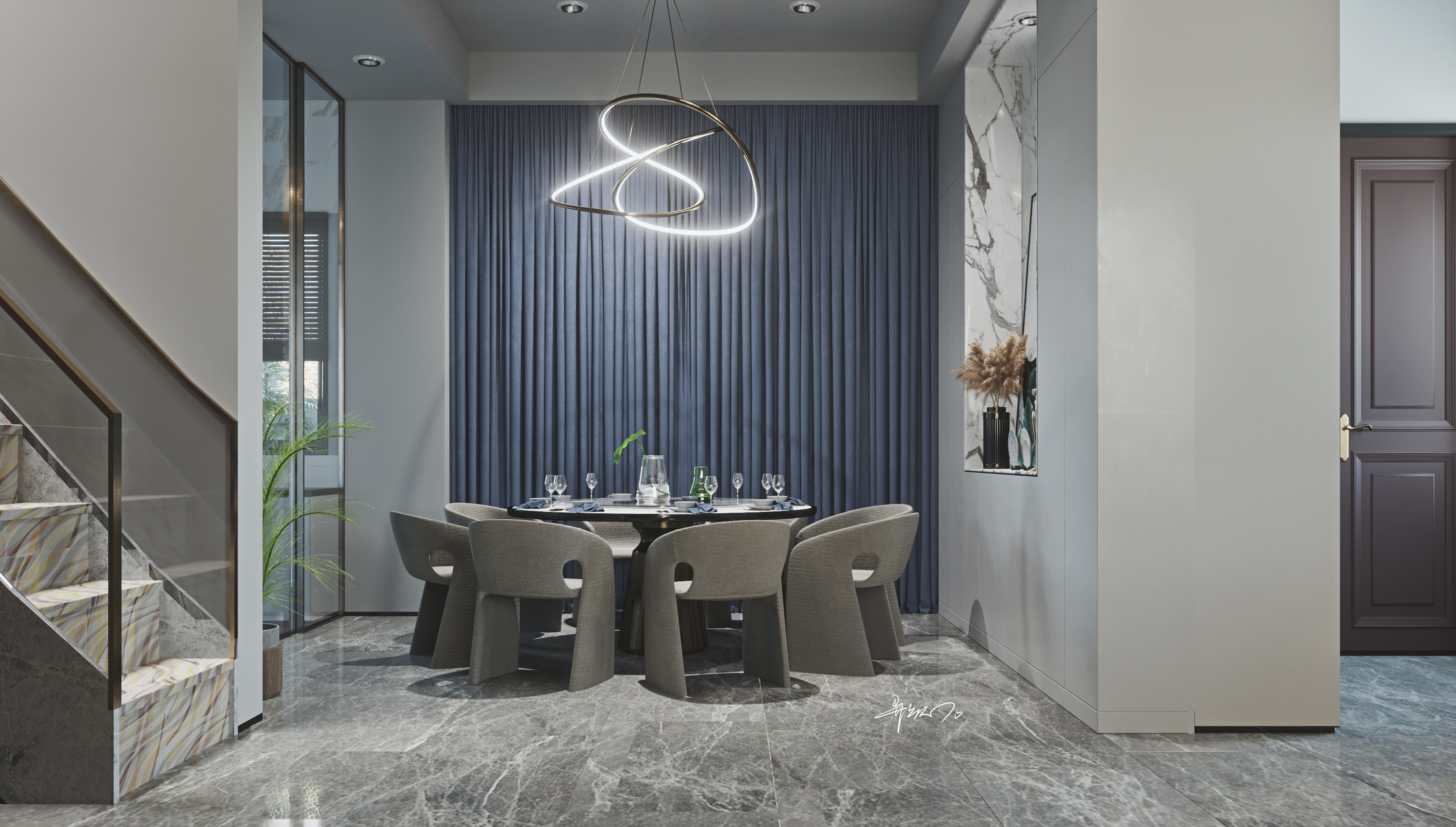 现代简约客餐厅设计 演绎都市生活美学-2