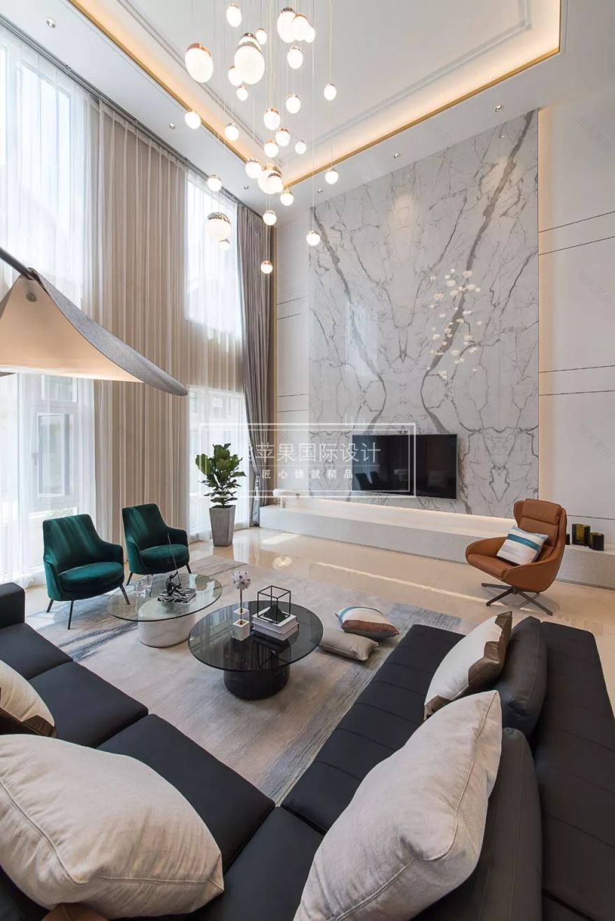 滇池 ONE 现代简约风美宅,绿色点缀清爽空间-28