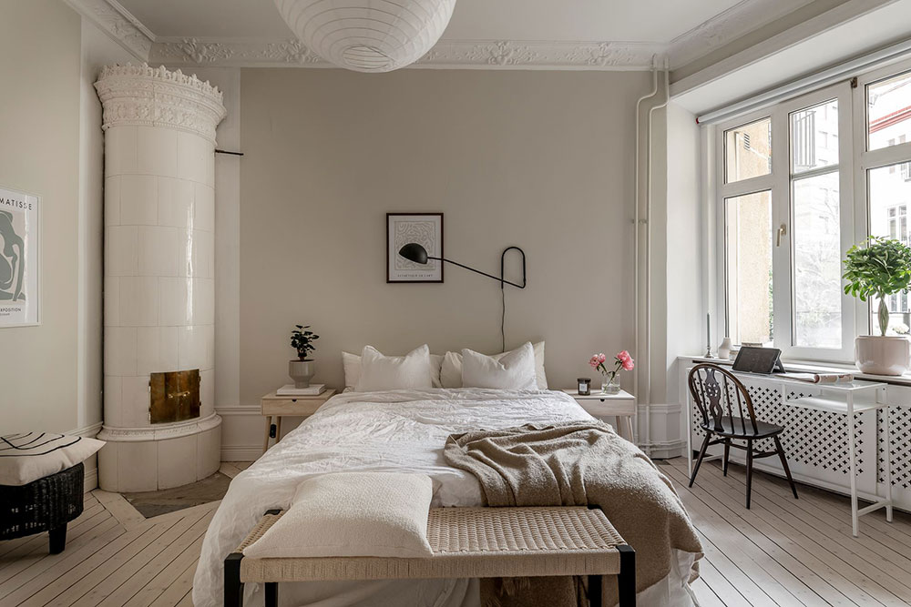 瑞典哥德堡优雅公寓 | 木质厨房与柔和色彩的完美结合-17