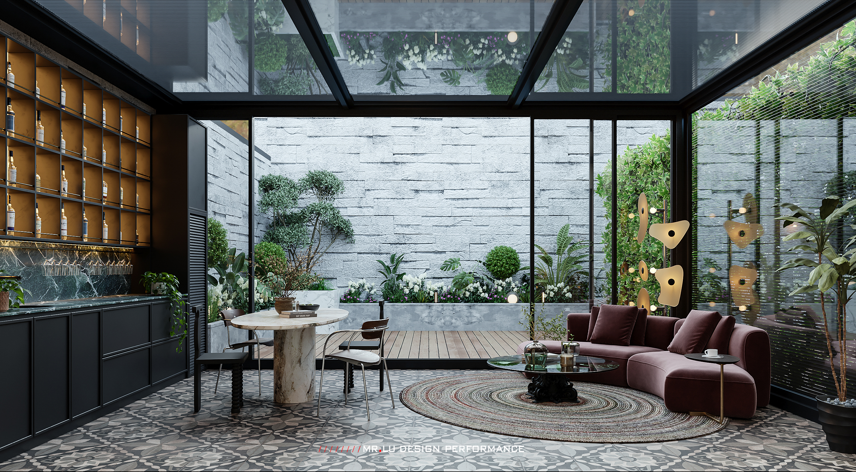 40㎡现代复古风格效果图表现-2