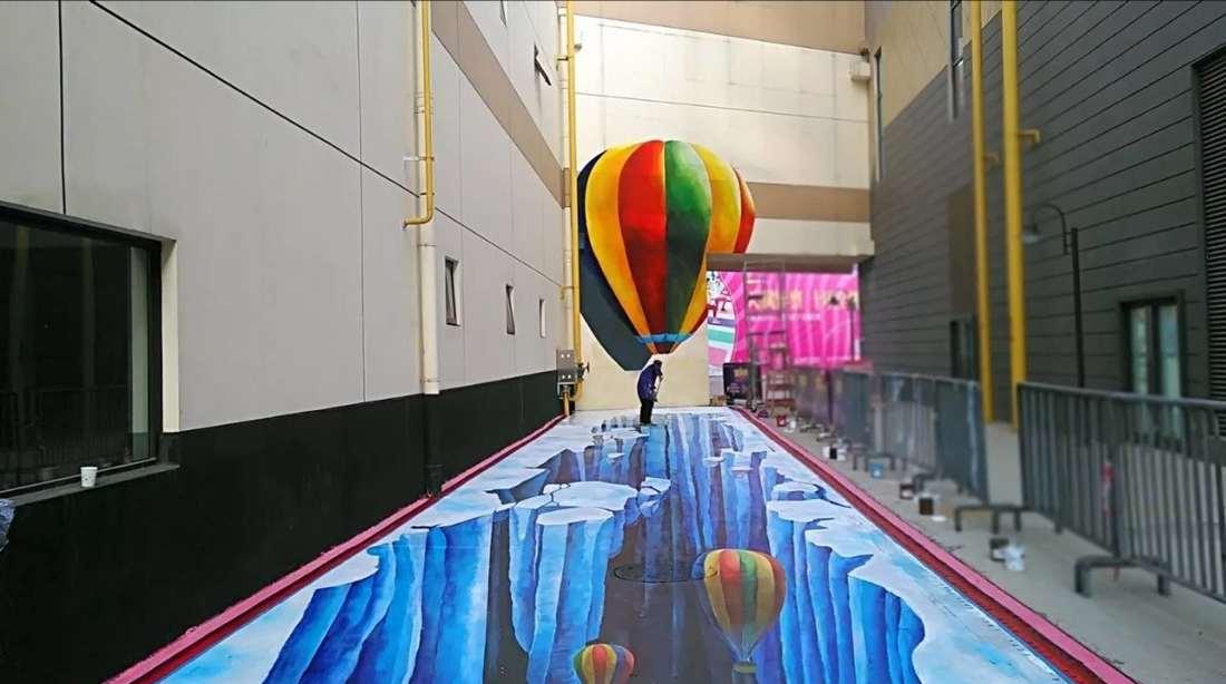 湖南株洲广场 3D 地画墙绘-14
