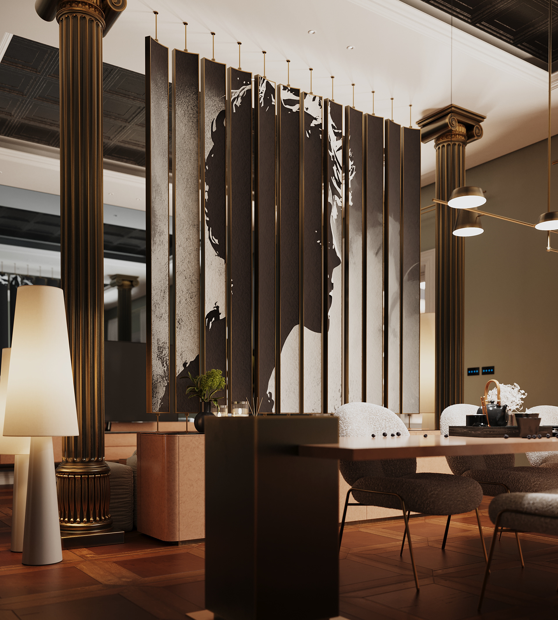 复古餐饮+起居区丨美国丨Mo Ashraf-14