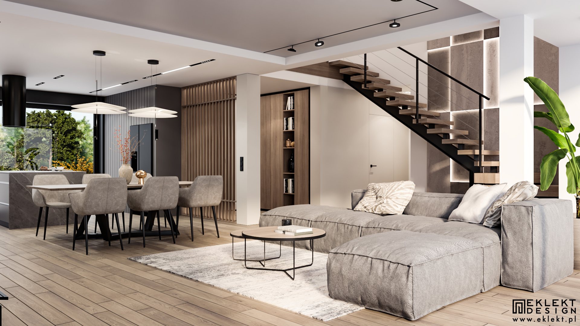 Dom W Bolechowicach, Salon z Aneksem Kuchennym-7