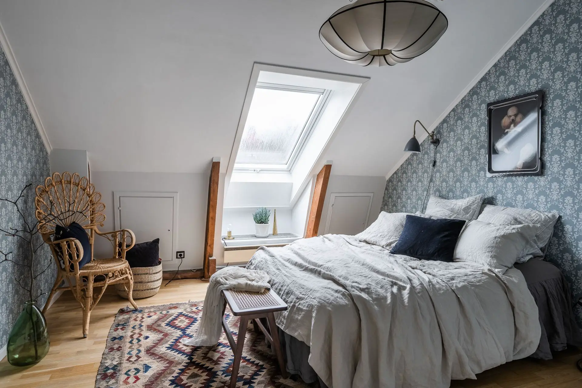 瑞典顶楼公寓的蓝色魅力-22