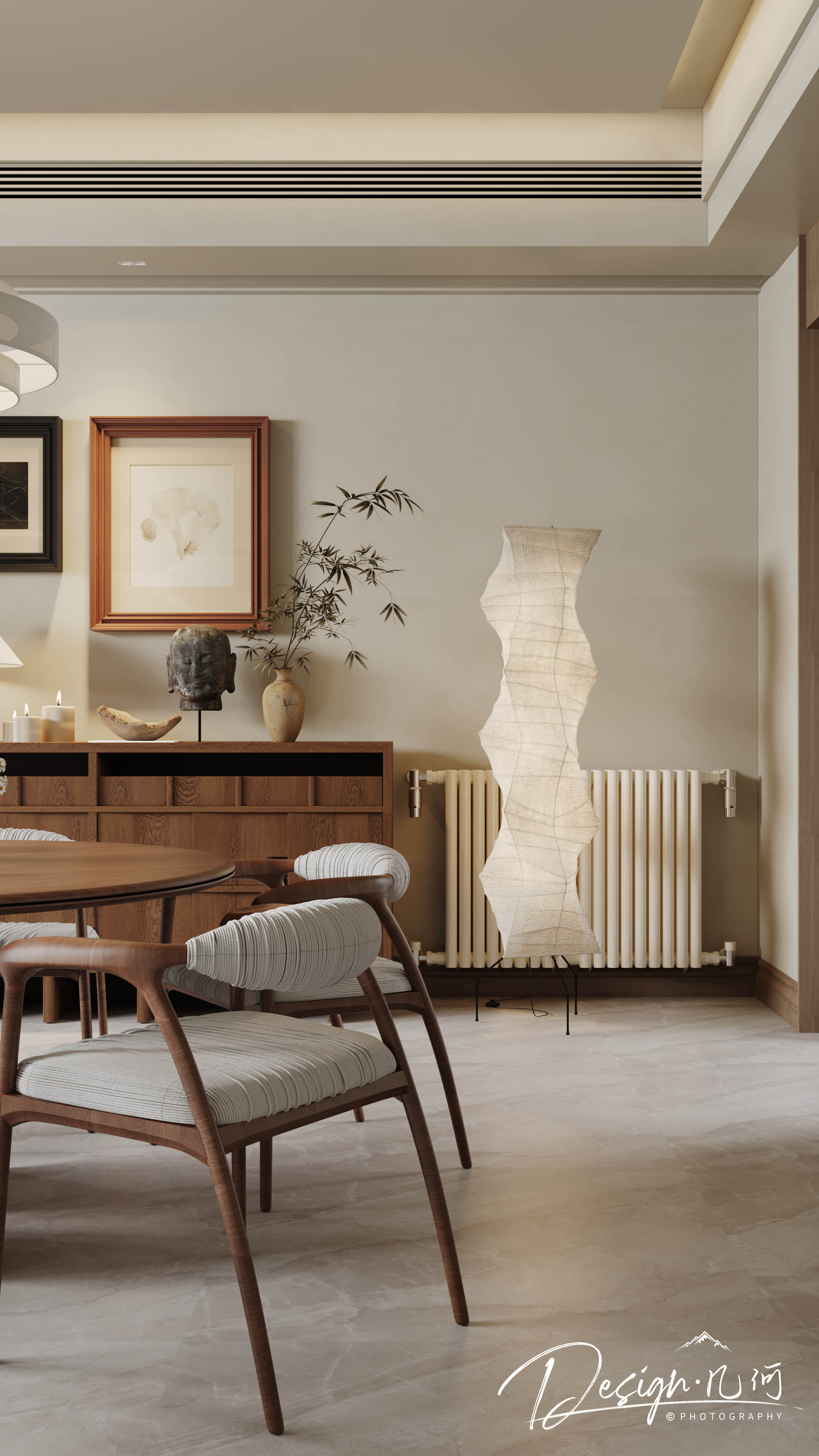 几何空间视觉表现 | 国建红郡中古风客餐厅-6