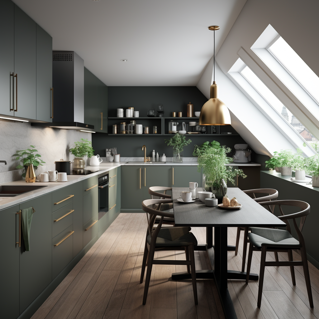 自然韵味:森林意象下的璀璨厨房-7