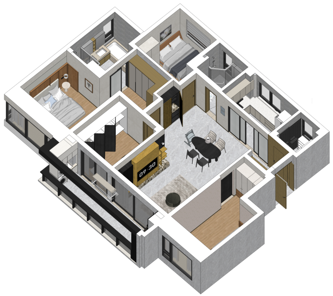 摩登与复古的共舞｜152㎡精装修改造-8