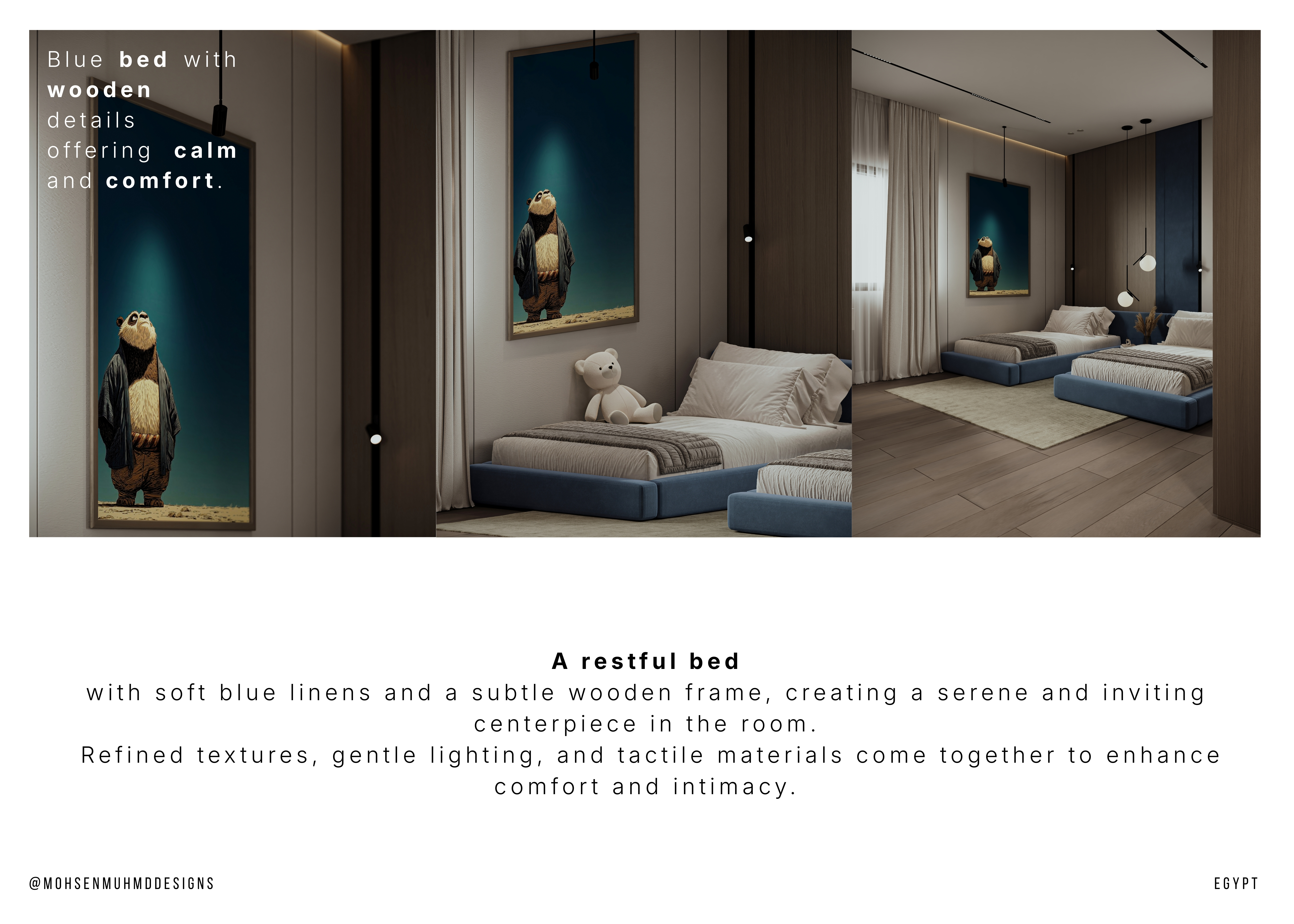 Blue Comfort Double Bedroom | Interior Design-16