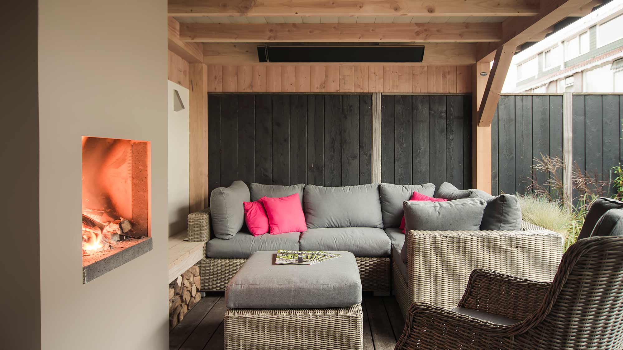 Landscaping with pond and veranda-2