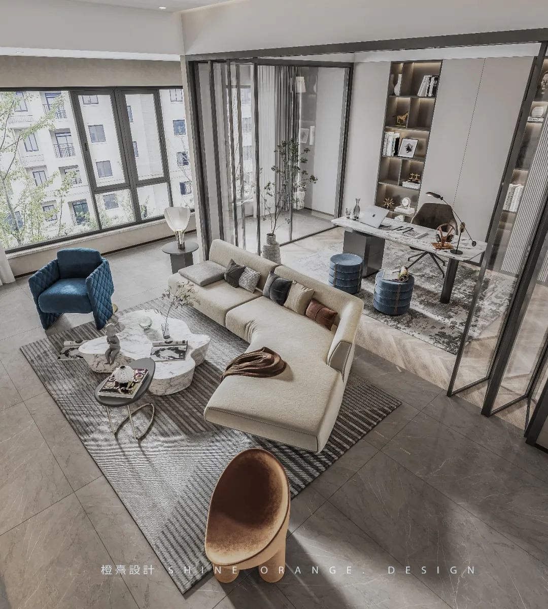 《橙熹设计》-《白云里》 | 现代北欧风格,开放空间设计,充满生活气息-54