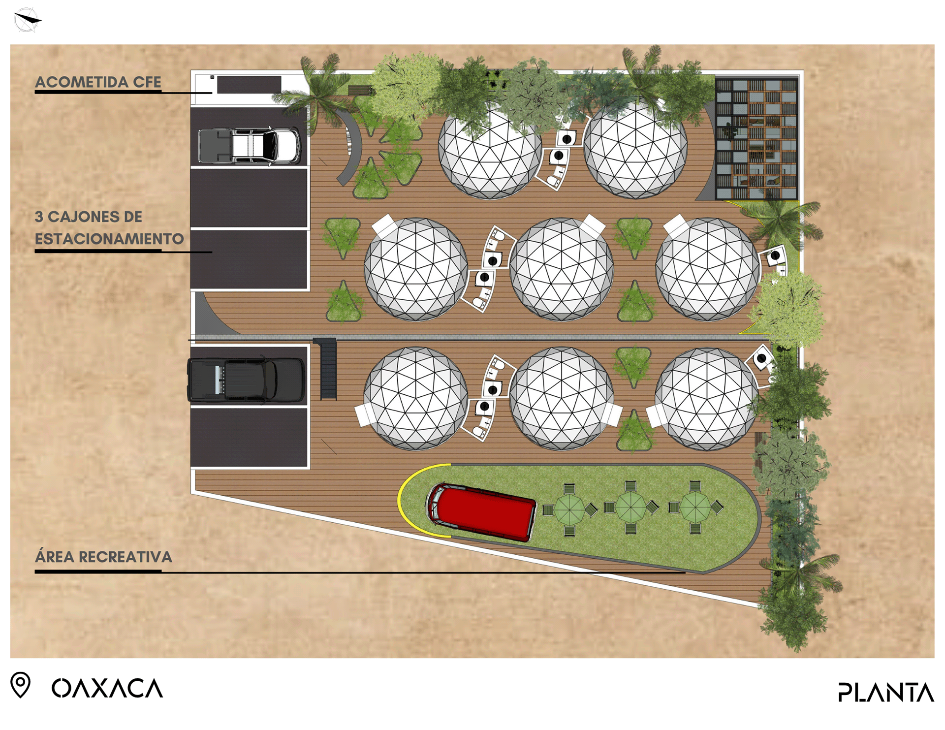 geodesic dome complex(如果这里 Complejo 是西班牙语指综合体,Domos Geodésicos 是 geodesic domes (大地测量穹顶;测地线穹顶 ) ,就可以用这个表达)
如果Complejo明确有别的意思,建议提供更多原文语境等信息哦 丨MexicoOaxaca丨Daktilar experiences-26