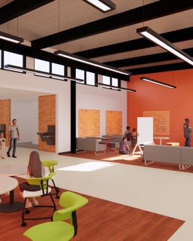 韦斯特伍德初中重建项目（注：Replacement在这里结合语境推测可能是指学校重建、替换等相关项目，如果有更准确的背景信息，可能翻译会更精准） 丨Pfluger Architects,Fitzpatrick