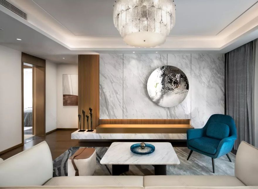 蒂芙尼蓝++ 山茶白,双色公寓演绎高品质生活-30