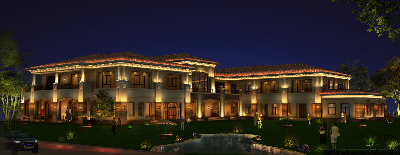 夜景鸟瞰+透视-夜色朦胧-9