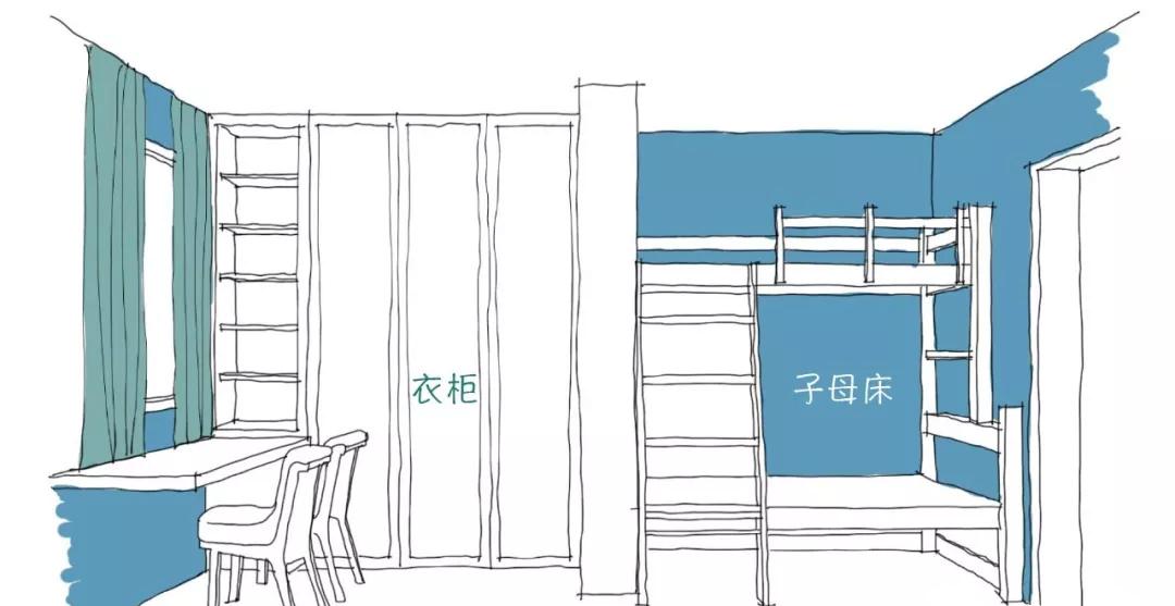 莫兰迪色系撞色设计，打造 107㎡三室一厅的时尚空间-25