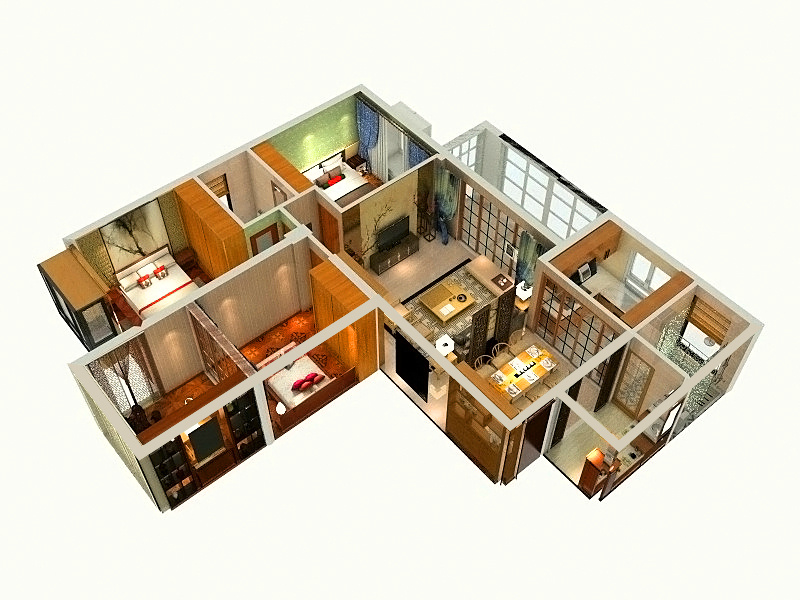 柳林春晓 合院青花系列-7