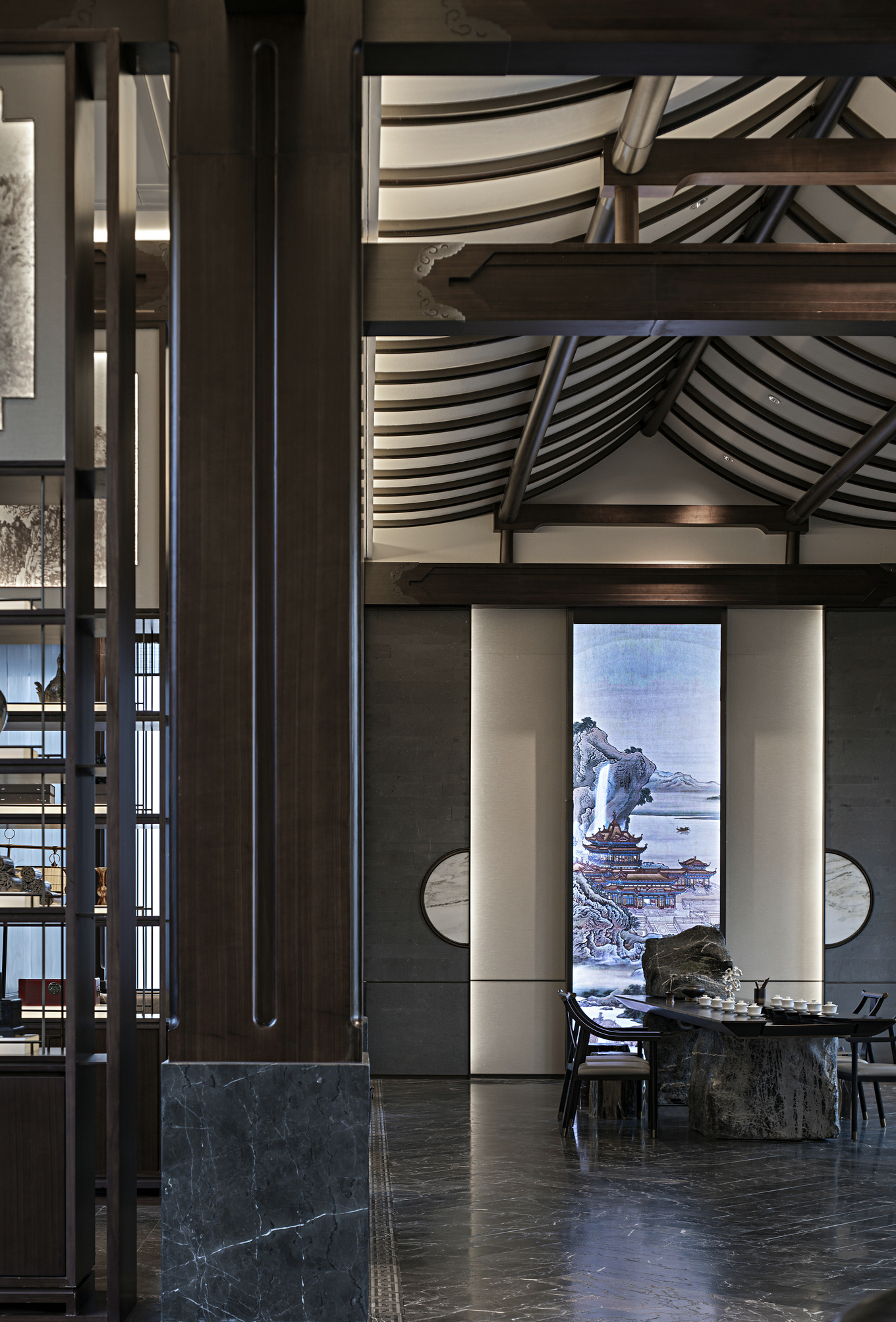 盘石设计 | 吴文粒:1745㎡绝美中式庭院,一帘诗意、四水归情!-34