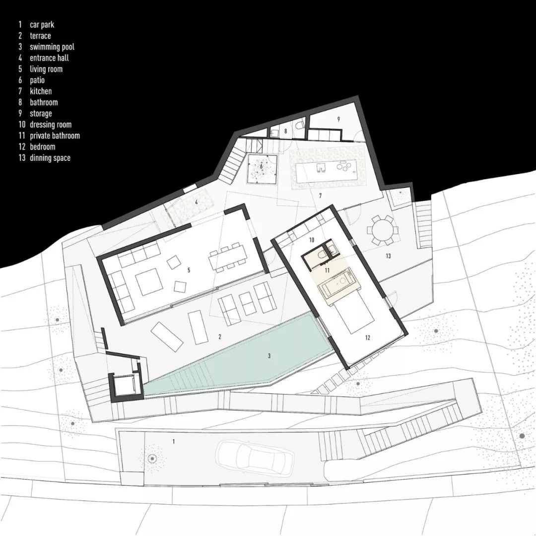 西班牙马略卡岛岩石山坡上的现代方盒子住宅-39