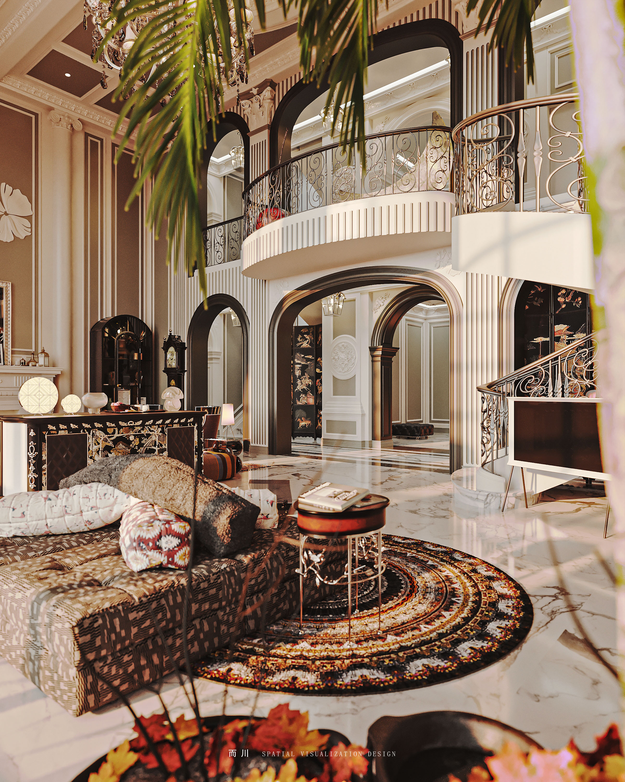 美式别墅丨而川空间可视化工作室-29