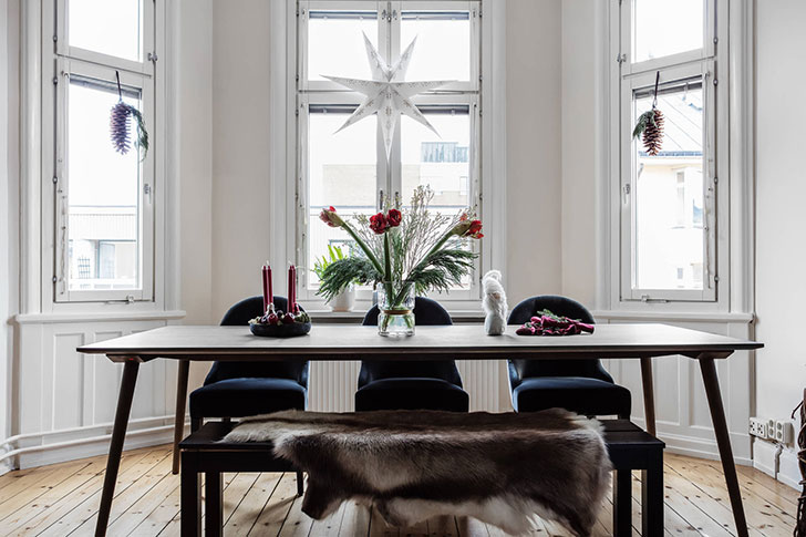 斯德哥尔摩极简公寓的圣诞变身-7