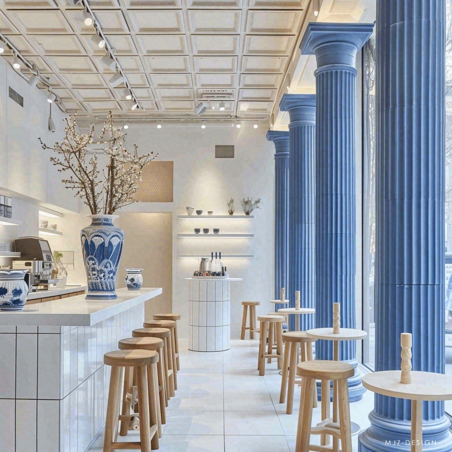 蓝柱:现代咖啡馆体验丨希腊雅典丨STEISI VOGLI-38