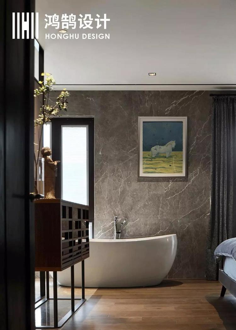 绍兴鸿鹄设计丨别墅空间,现代简约风的低奢艺术-33