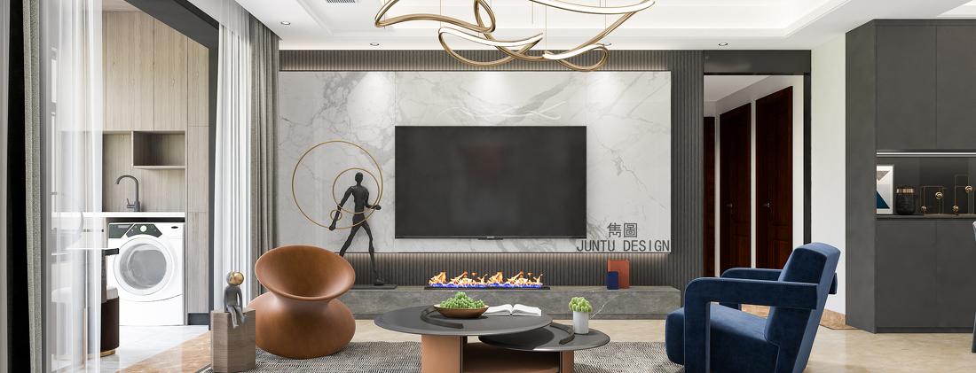 广州兰亭盛荟 130m²高级灰时尚家居丨中国广州-5