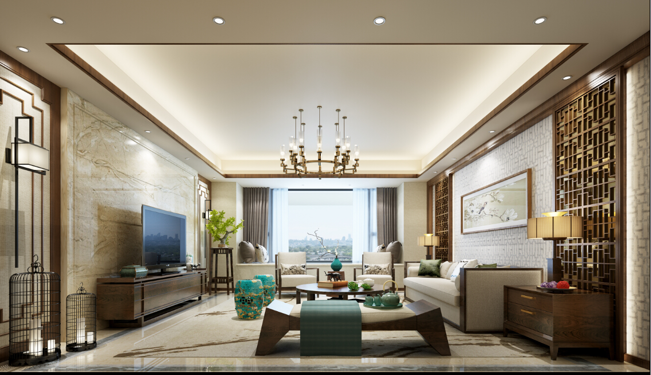 新中式 中式古典 奢华家装别墅样板房-14-32