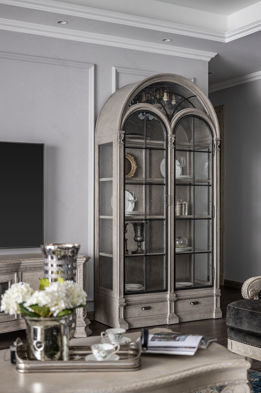 宏福樘设计丨平层丨200㎡美式复古混搭,延续经典爱情故事里的生活日常-54