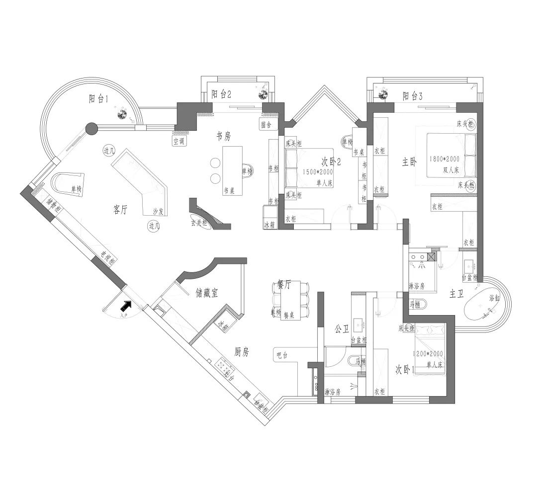 杭州装修|182㎡现代风设计，打造你从未见过的异形空间-17