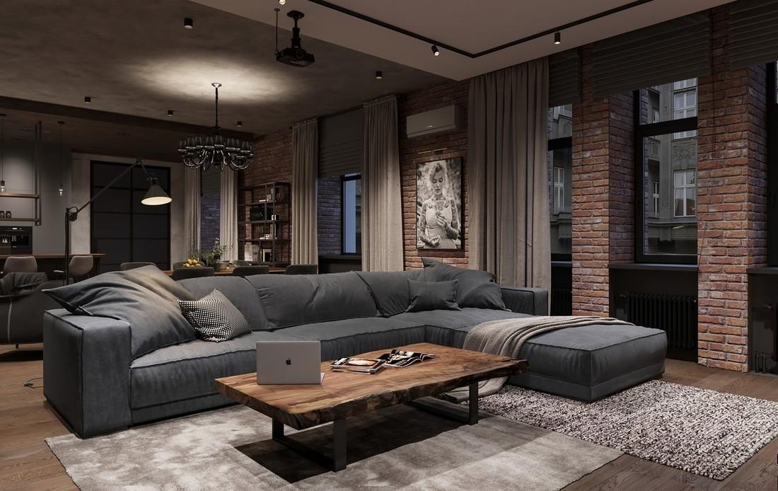 Leonid Sizikov--工业风住宅，用光营造不同的空间氛围-5