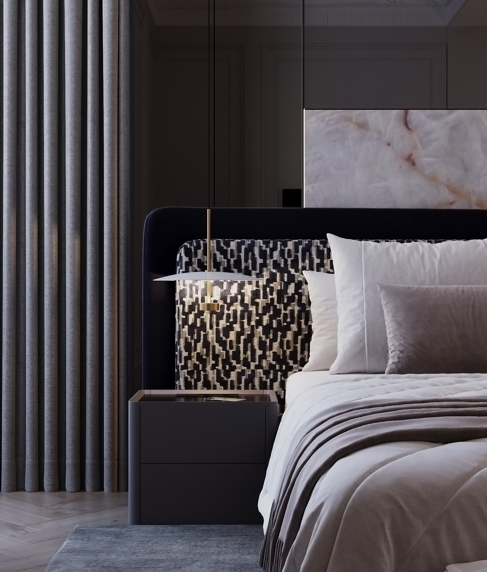 Neoclassical master bedroom-2