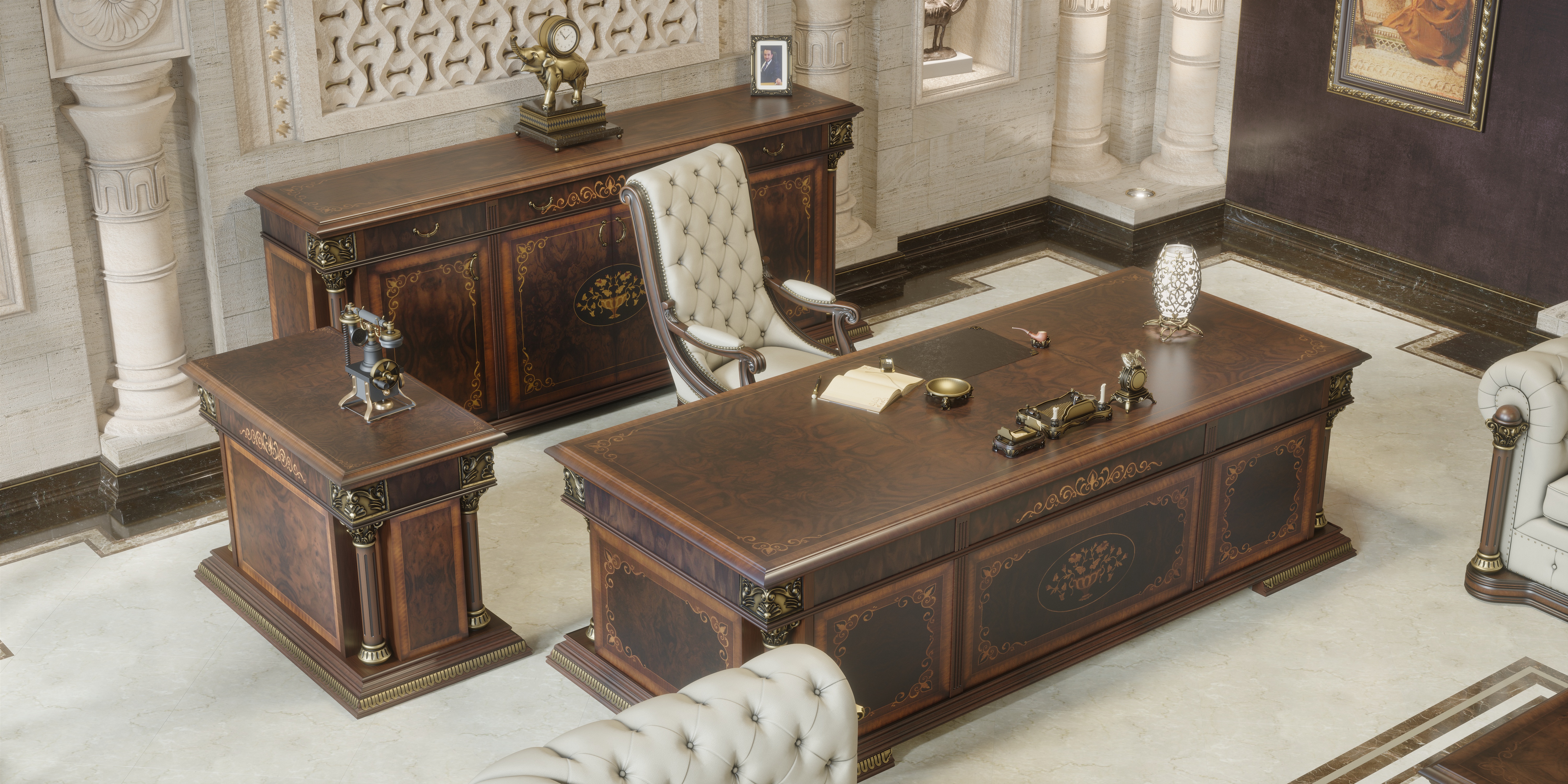 帝国行政办公桌套装丨土耳其丨NarimanAkhad-7