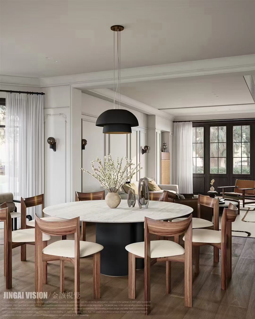 美式+原木客餐厅-0