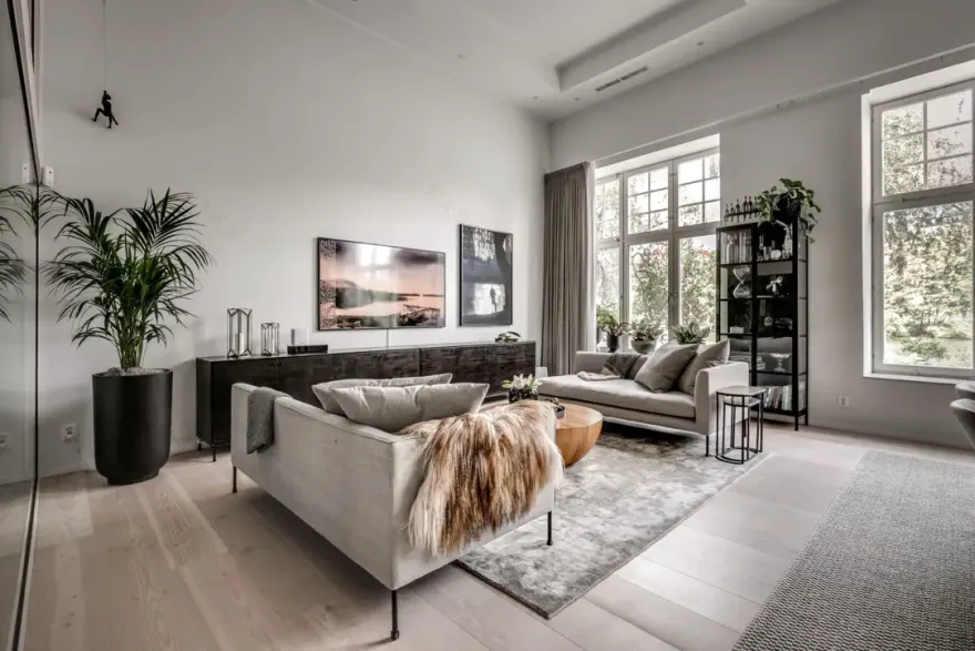 瑞典斯德哥尔摩工业建筑中的玻璃设计双层公寓-4