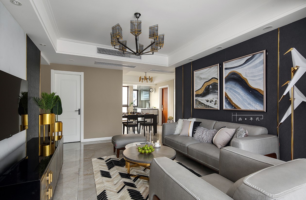 穿越 bling 金色时光·荷澜庭105㎡住宅  苏州画年代设计-8