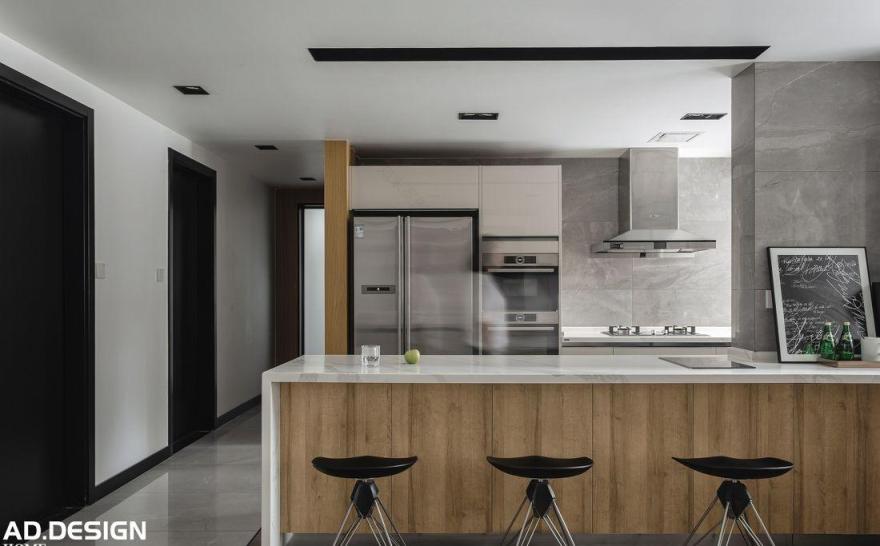 黑白灰复式别墅,开放大气的现代家居设计-19