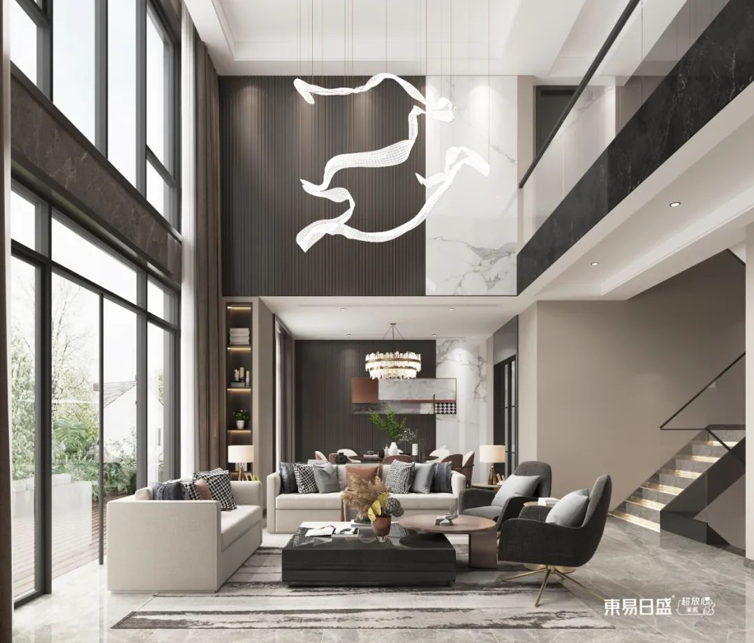 合景映月台493㎡现代风装修，黑白灰的绝美对撞-21