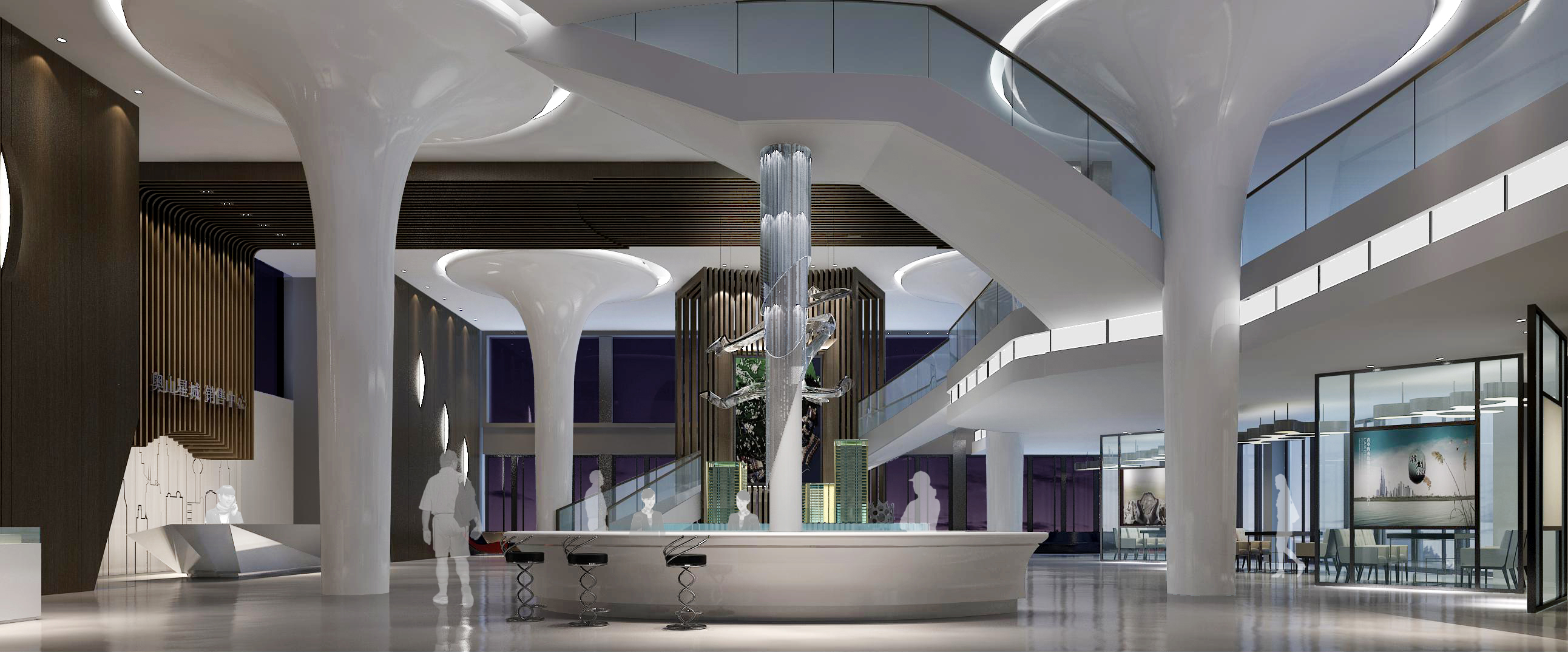 售楼处设计欧式中式现代高清售楼部效果图3D效果图-23