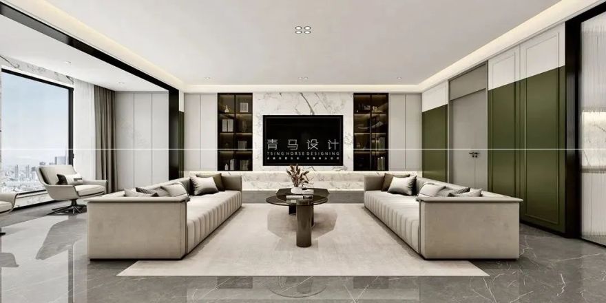 金辉世界城顶复现代轻奢别墅设计丨青马别墅设计-19