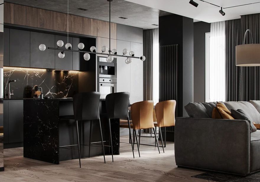 89㎡原木黑家居丨Alexander Bocharov-12