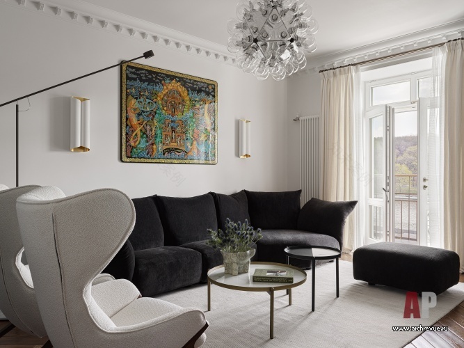 4室斯大林风格公寓室内设计丨设计师 Екатерина Бочарова-10