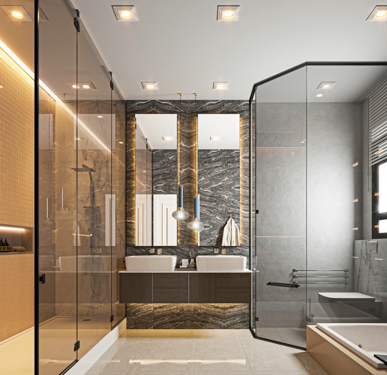 现代居所的线条美与理石质感-5