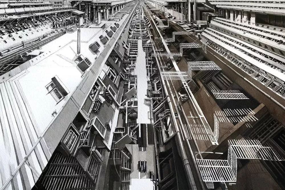 法国艺术家托马斯·达提格斯手绘中国全景建筑,细节震撼!-18