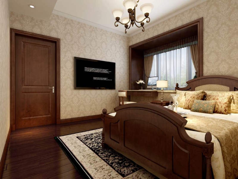 浦江华侨城120平三居室美式风格装修-3