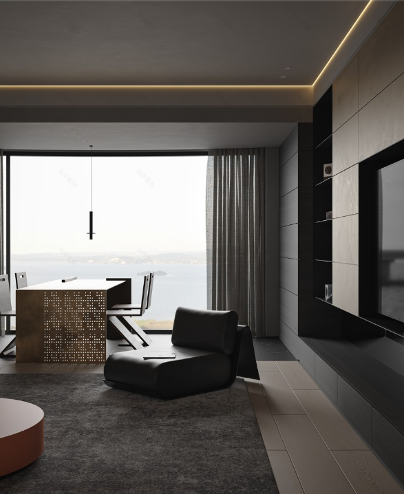 116㎡黑色极简风-5