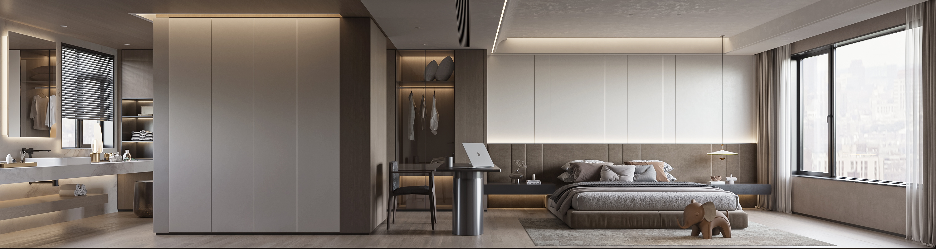 现代客餐厅卧室效果图表现-4