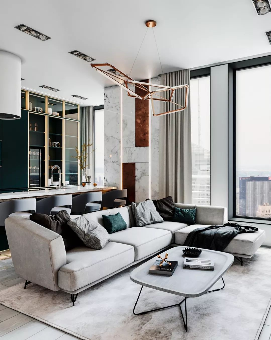 纽约 105 平米现代奢华公寓，展现优雅生活格调-5